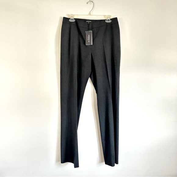 Lafayette 148 New York NWT Designer Stretch Straight Leg Wool Trouser Smoke Sz:8 - Picture 3 of 8